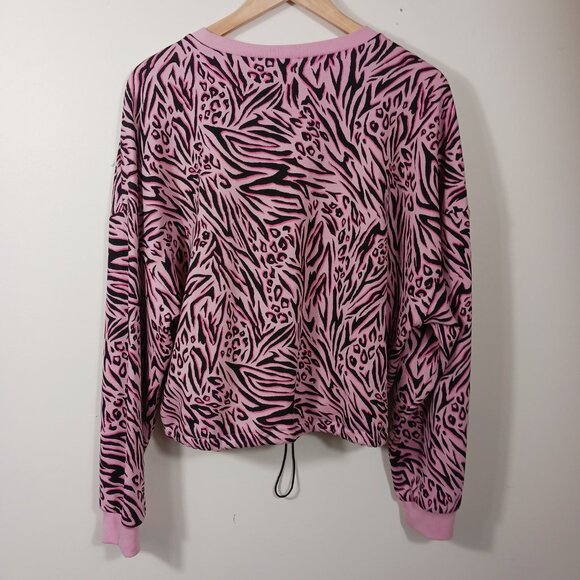 Divided by H&M, Large, Pink/Black Animal Print Sweatshirt with Adjustable Waist - Picture 5 of 13